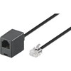 Goobay 68258 15 Meters Black RJ11/RJ14 Plug (6P4C) to RJ11