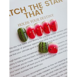 Watermelon Nail - Oval (Round) / 수박네일 - 오벌(둥근)