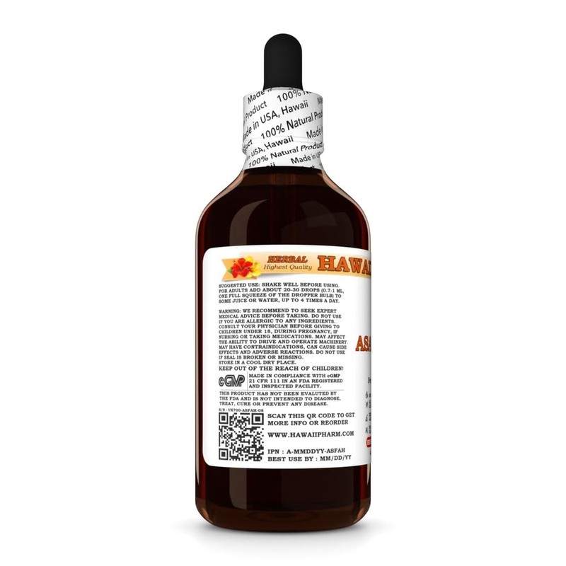 Asafoetida (Ferula Assa-foetida) Dry Herb Tincture, Made in Hawaii, Raw
