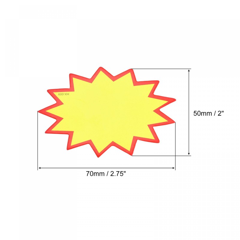 sourcing map Pack of 100 Blank Star Burst Sales Sign