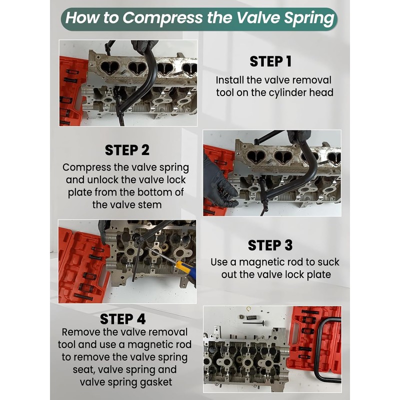 Valve Spring Compressor 10pcs Valve Spring Removal Tool for Motorcycle,
