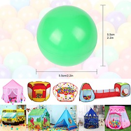 POCO DIVO 600 Ball Pit Balls, 2.2" Crushproof Color Inflatable Funball, Phthalate-BPA-Free Plastic Ocean Pool, Baby Toddler Kids Pets Game, Bath Toss Play Tent Playpen, Durable Easy Clean Magic Toy