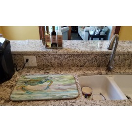 Caroline's Treasures SC2013DDM Blue Crab Sunset Dish Drying Mat Absorbent Dish Drying Mat Pad for Kitchen Counter Dish Drainer Mat for Countertop, 14 x 21", Multicolor