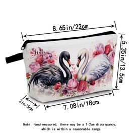 MoCaliduccious Swans Makeup Bag Swan Lover Gifts for Women Sister Best Friend Travel Toiletry Bag Zipper Pouch For Women