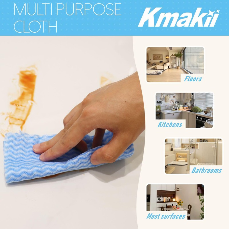 KMAKII Handi Wipe Reusable Cloths - Multi-Purpose Disposable Dish Cloths