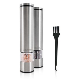 Salt And Pepper Mills Set Electric Stainless Steel Salt And Pepper From Kitchencook