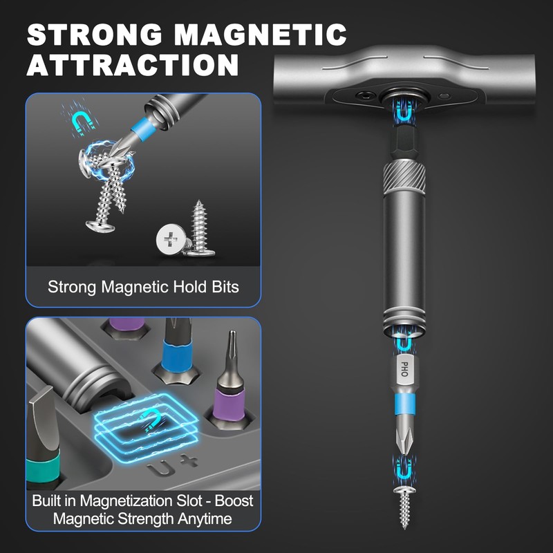 42 in 1 Magnetic Screwdriver Set, Multi Bit Magnetic Ratcheting