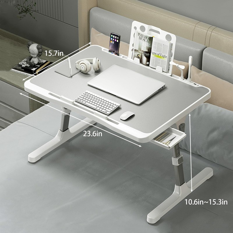 Laptop Desk for Bed, Adjustable Beds Table with USB Charge