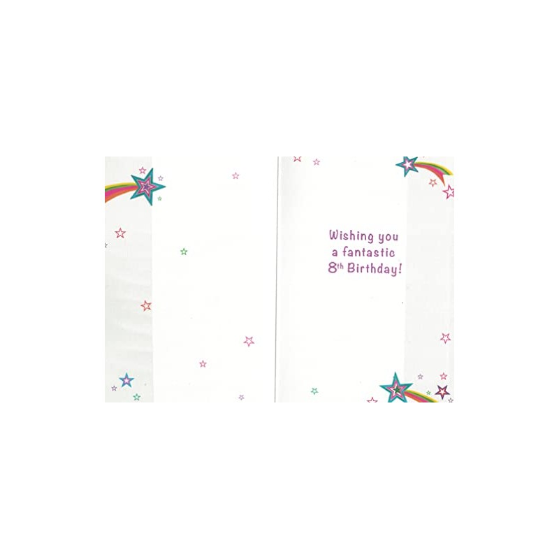 Simon Elvin WONDERFUL COLOURFUL MULTICOLOURED FUN FILLED 8TH BIRTHDAY GREETING