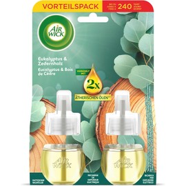 Air Wick Duftstecker Nachfüller – Duft: Eukalyptus & Zedernholz – Holziger Raumduft für die Steckdose – 2x 19ml Duftölflakon-Nachfüller