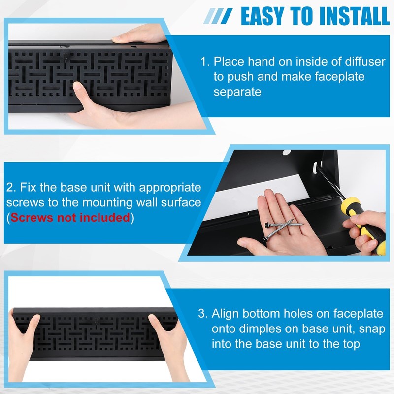 Landhoow 4 Pcs 15 Inch Baseboard Diffuser Register (Duct Opening
