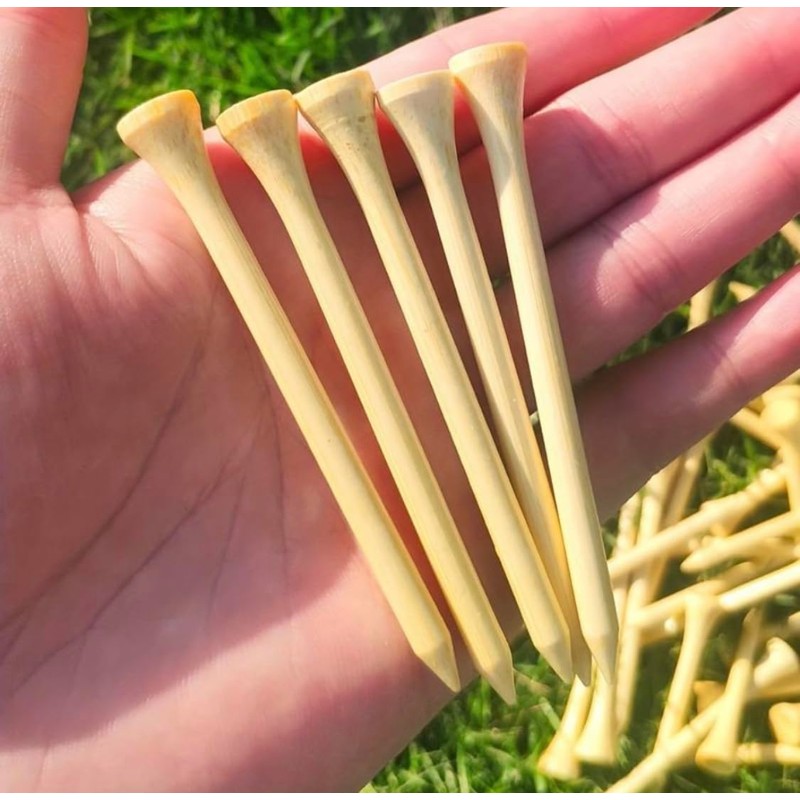 30 Pcs Bamboo Golf Tees 7cm, Bamboo Driver Tees, Golf