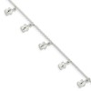 925 Sterling Silver 2mm Polished Turtle Chain Anklet with 1in