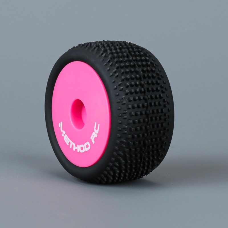 METHOD RC Pre-glued NitraGrip 1/24 Buggy Tires 7mm Hex Pink