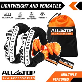 ALL-TOP Synthetic Soft Shackle Rope 1/2in x 22in (48300Lbs Max Break) UHMWPE Recovery Tow Shackles for Offroad 4x4 Vehicles, 2 PCS