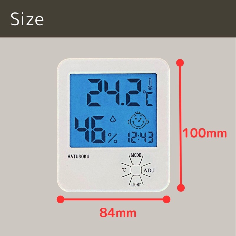 HATUSOKU Digital Thermometer/Hygrometer, Temperature and Humidity Meter, Comfort Level Face