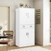 Wanfu Metal Storage Cabinet, Locking Storage Cabinet with Adjustable Shelves