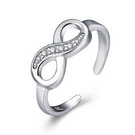 Women's 925 Sterling Silver Simple Open Adjustable Rings