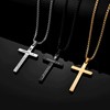 Fiusem Black Cross Necklace for Men,Bible Verse JOSHUA 1:9 Cross