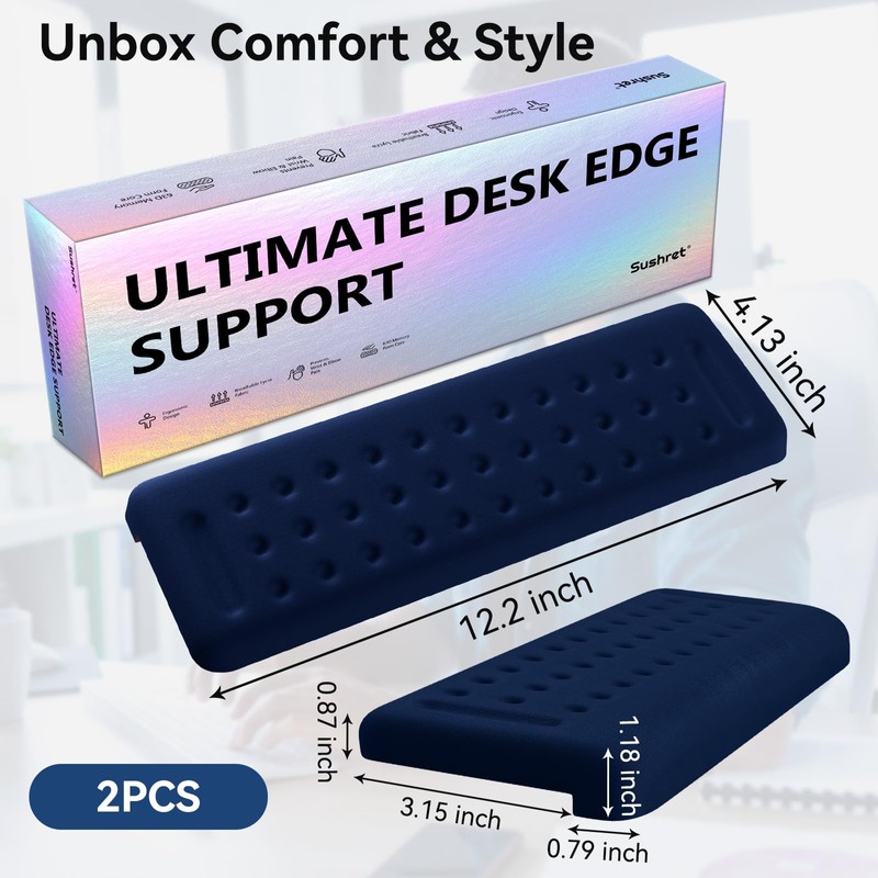 Sushret L-Shaped Desk Elbow Pad for Desk, 2-Pack Memory Foam