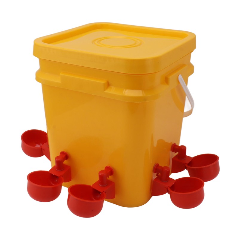 Automatic Chicken Waterer Cup with 12L Handheld Barrel Poultry Drinking