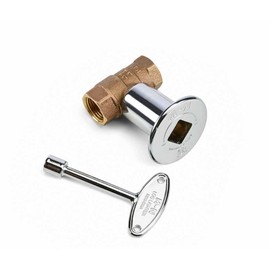 Hearth Products Controls (HPC 1/2-Inch Straight Gas Fire Pit Shut Off Valve Kit (MSCB), Polished Chrome Flange and Key