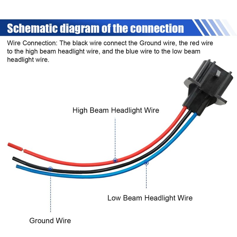 2PCS 9008 H13 Car Headlight Connector, Male Socket Adapter with