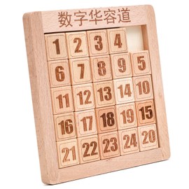 TOMMYFIELD Sliding Puzzle, Brain Puzzle, Wooden Numbers, Toy, Brain Teasers, Brain Training, For Kids, Adults