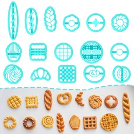 TAINSKY Bread Shape Clay Cutters, 16 Shapes Polymer Clay Cutters for Earrings Making, Wastepa Shape Polymer Clay Cutters, Snacks Clay Cutters for Polymer Clay Jewelry