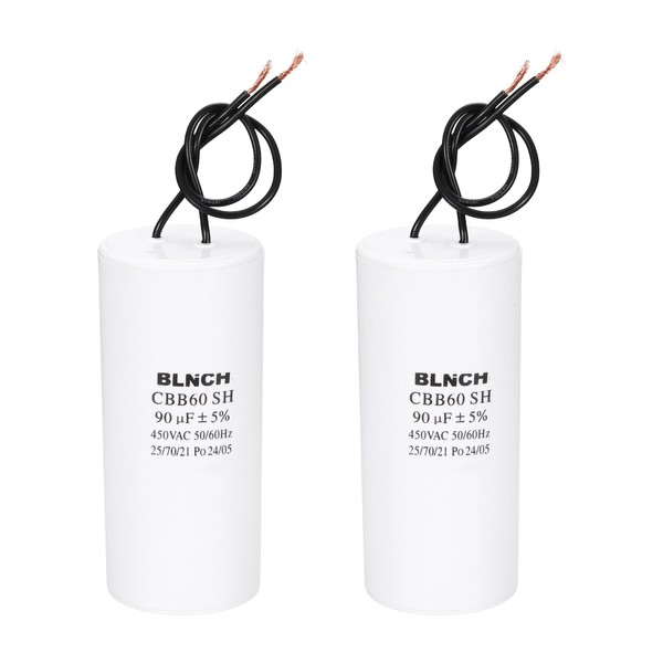 sourcing map 2 Pcs CBB60 Running Capacitor, 90uF 450V 2