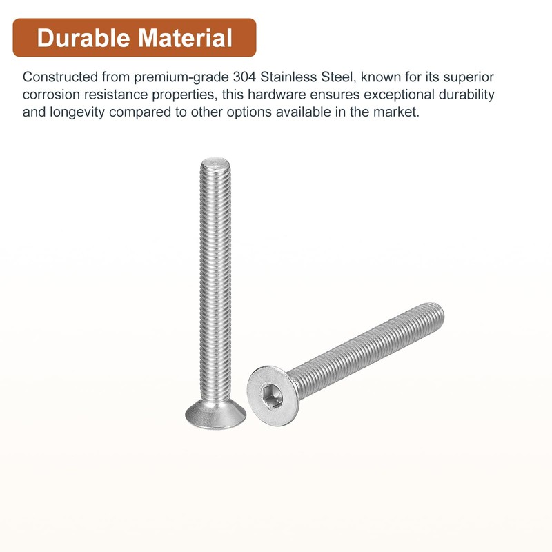 DTGN M8-1.25 x 70mm Flat Head Socket Cap Screws, 10