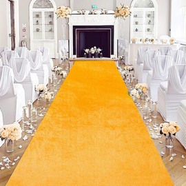 Wedding Aisle Runner 4.5ftx20ft Gold Aisle Runners Velvet Carpet Runner for Birthday Party Bridal Shower Indoor Outdoor