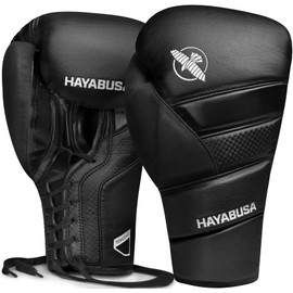 Hayabusa T3 Lace Up Boxing Gloves for Men and Women - Black, 10oz