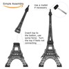 allgala 15" Eiffel Tower Statue Decor Alloy Metal, Black