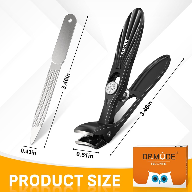 Nail Clippers for Thick Nails Seniors, DRMODE Angled Head Ergonomic