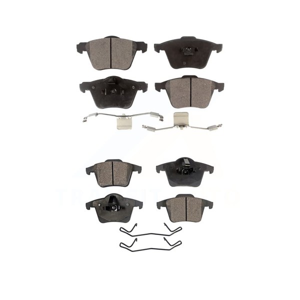 Positive Plus Front Rear Semi-Metallic Brake Pads Kit Replacement For