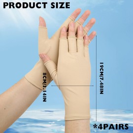 SAIIURV 4 Pairs UV Sun Protection Gloves, UV Gloves for Gel Nails Lamp, Summer Women Fingerless Driving Non Slip Ice Silk Sunblock Mittens, Riding Cycling Hiking Fishing (4 Pairs)