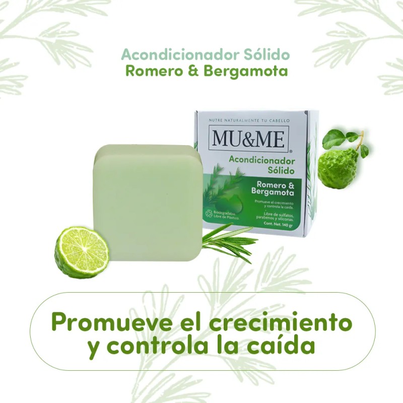 Acondicionador Solido Mu&me Romero & Bergamota 60gr