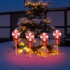 LAMPHOME 8PK 24" 192LED Lollipops Peppermint Pathway Markers with 11