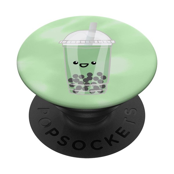 Bubble Tea and Boba Tea Light Green Aesthetics Matcha PopSockets