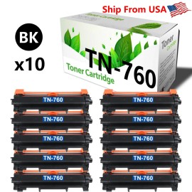 Unbranded/Generic 10PK TN-760 TN760 Toner Cartridge for MFC-L2710DW HL-L2395DW DCP-L2550DW