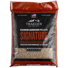 Traeger Grills Signature Blend 100% All-Natural Hardwood Pellets for Grill Smoke Bake Roast Braise and BBQ 20 lb. Bag