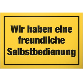 DankeDir! Self-service – 30 x 20 cm plastic sign – restaurant decoration pubs gift catering – wall decoration bar decoration funny saying door sign restaurant decoration saying sign