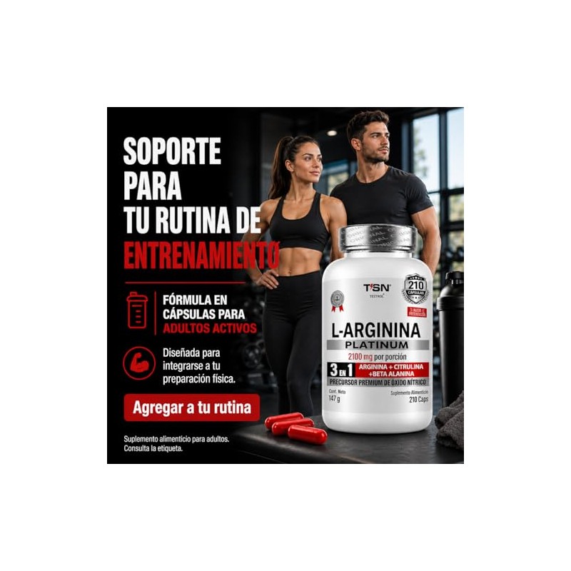 Arginina Platinum 2100mg Por Porción Citrulina Beta Alanina Pre Workout