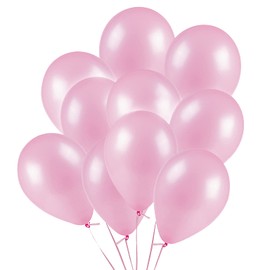 SHATCHI Metallic Colour Pearlized 12" Helium Quality Latex Balloons Birthday Wedding Anniversary Christening Christmas Communion Party Decoration Baloon, Light Pink