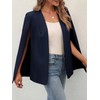GAMISOTE Womens Cape Blazer Split Open Front Cloak Jacket Workwear