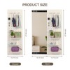 Rubber Wood Wall-Mounted Full-Length Mirror with Adjustable Shelves - Push-Pull