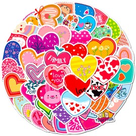 Heart Stickers 50 Pack Laptop Stickers,Vinyl Waterproof Stickers for Water Bottles Skateboard Scrapbook Bike Computer,Phone,-Graffiti Stickers Pack for Teens Girls Kids Adults(Red Heart)
