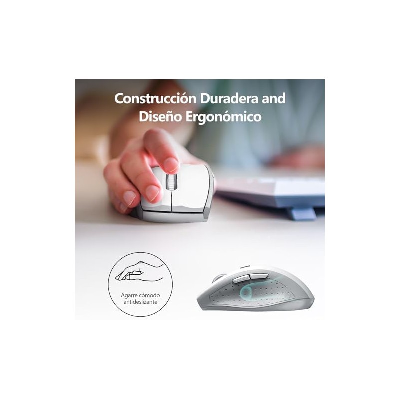 TERPORT F11 Mouse Inalámbrico 2.4 G, Ratón Ergonómico de 4800