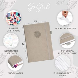 GoGirl Budget Planner – Monthly Financial Planner Organizer Budget Book. Expense Tracker Notebook Journal to Control Your Money. Undated – Start Any Time, 13.5x19cm, Lasts 1 Year – Grey